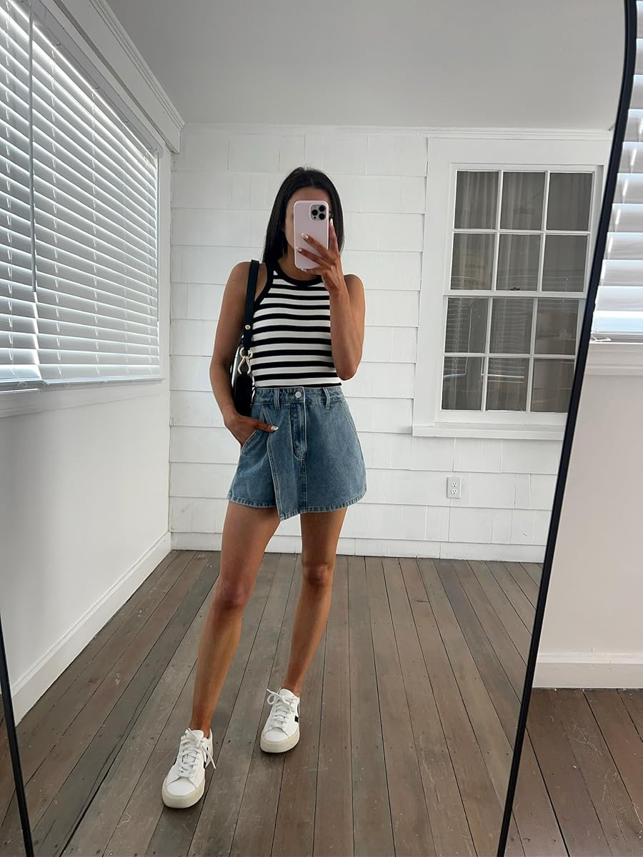 Summer outfit - tank in S, skort in XS, sneakers true to size!

casual summer outfit / denim skirt outfit / denim skort outfit / summer sneakers outfit / simple summer outfit  

 #LTKPetite #LTKStyleTip #LTKShoeCrush