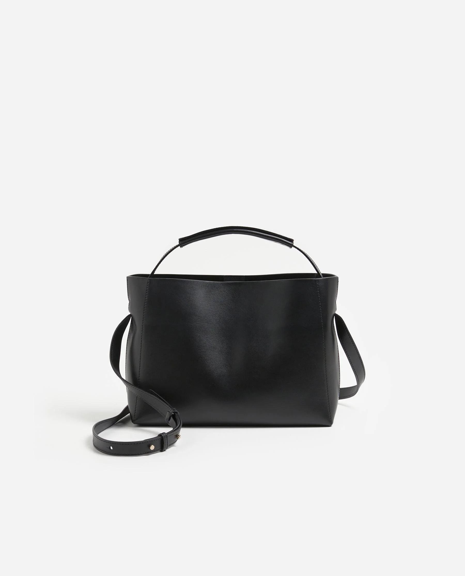 Hedda Midi Handbag Leather Black Bag | Flattered