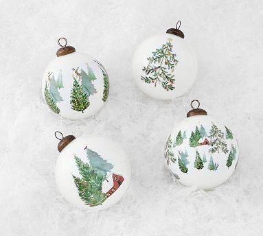 Christmas in the Country Ornaments - Set of 4 | Pottery Barn (US)