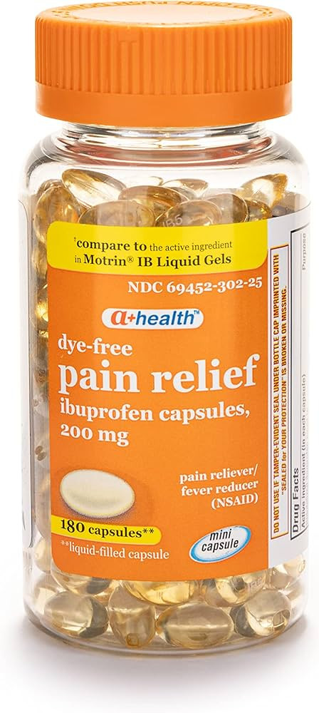 Dye-Free Ibuprofen 200 Mg Mini Softgels, Pain Reliever/Fever Reducer (NSAID), Made in USA, 180 Co... | Amazon (US)
