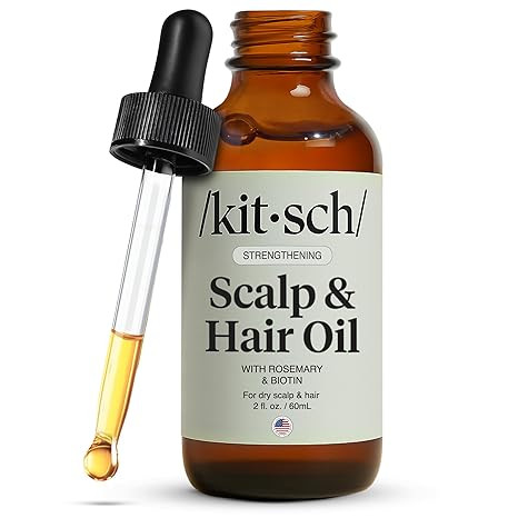 Kitsch Rosemary Oil for Hair Growth – Pre-Wash Hair Oil with Castor, Biotin, Jojoba – Hair Ca... | Amazon (US)