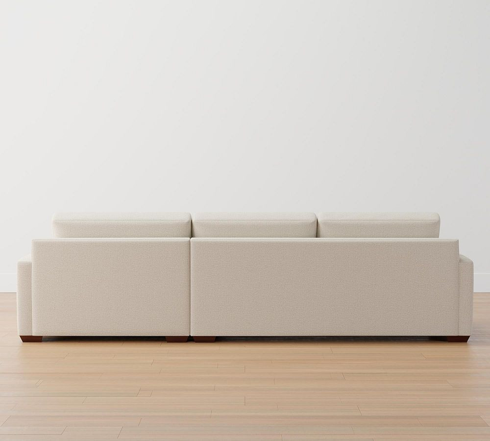 Big Sur Square Arm Upholstered Sofa Double Wide Chaise Sectional | Pottery Barn (US)