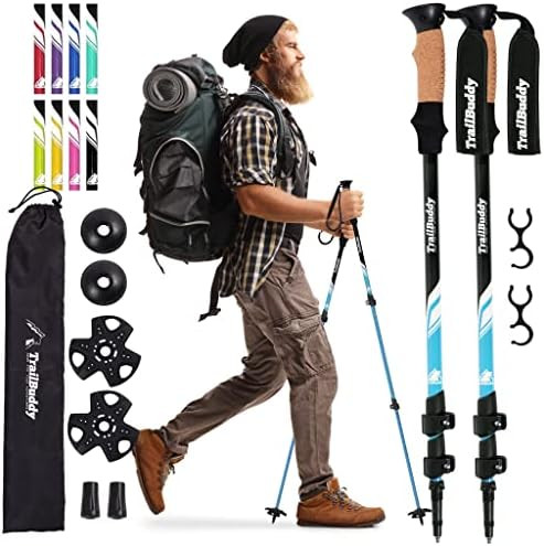 Amazon.com : TrailBuddy Collapsible Hiking Poles - Pack of 2 Trekking Poles for Hiking, Camping &... | Amazon (US)