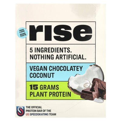 Rise Bar Protein Bar, Vegan Chocolatey Coconut, 12 Bars, 2.1 oz (60 g) Each | Target