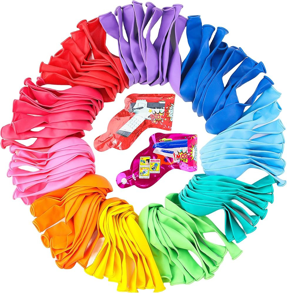 Colorful Balloons 100 PCS, Assorted Color 12 Inches Rainbow Latex Balloons with Bonus Confetti, 1... | Amazon (US)