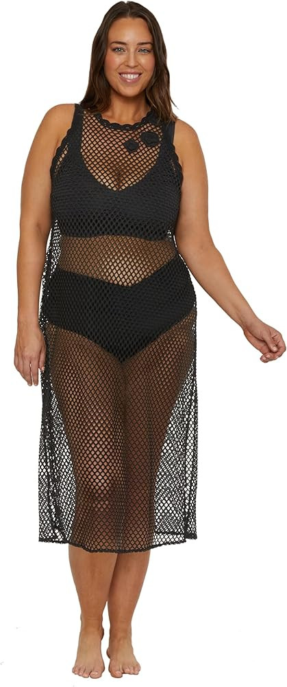 BECCA ETC. Women's Castaway Island Crochet Fishnet Dress, Casual, Sheer, Beach Cover Ups | Amazon (US)