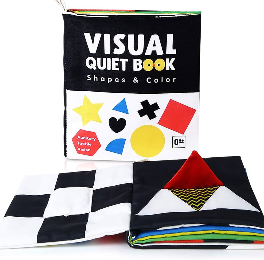 beiens Baby Books Toys, High Contrast Black and White Books Non Toxic Fabric Touch and Feel Crink... | Amazon (US)