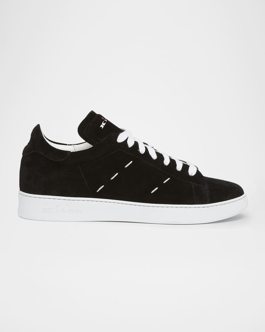 Kiton Men's Suede Low-Top Sneakers | Neiman Marcus