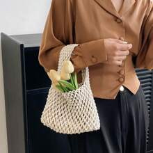 Mini Crochet Bag Hollow Out Top Handle For Vacation | SHEIN