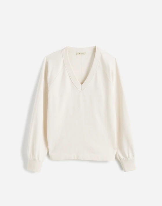 Cotton Terry V-Neck Sweatshirt | Madewell | Madewell