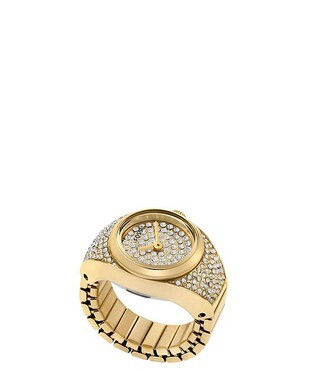 Fossil Women's Carlie Three-Hand Gold-Tone Stainless Steel Bracelet Ring Watch | Dillard's | Dillard's