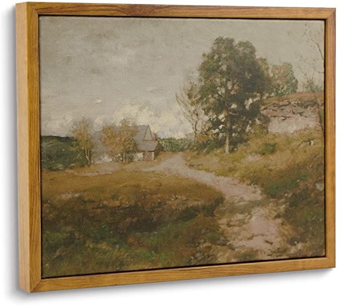 InSimSea Framed Canvas Wall Art for Living Room Bedroom Decor, Vintage Outskirts Painting Prints ... | Amazon (US)