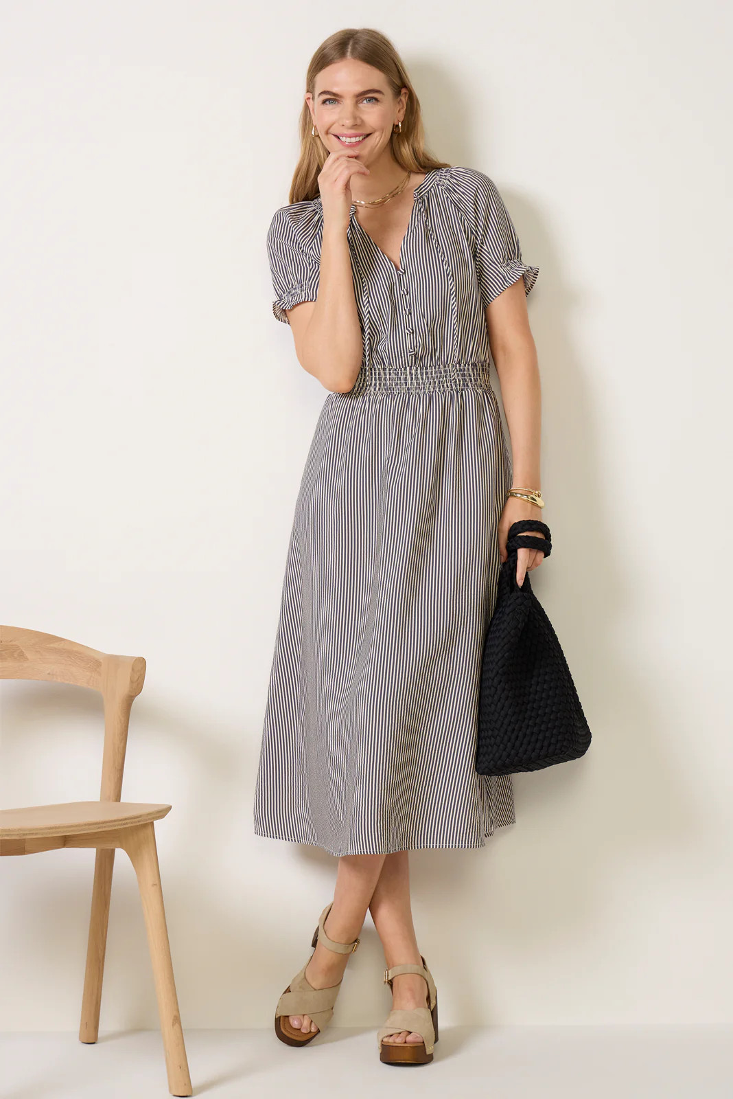 Mina Stripe Midi Dress | Evereve