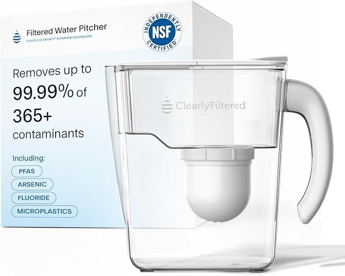Clearly Filtered Filtered Water Pitcher - 80 Fl Oz, NSF Certified - Targets 365+ Contaminants - F... | Amazon (US)