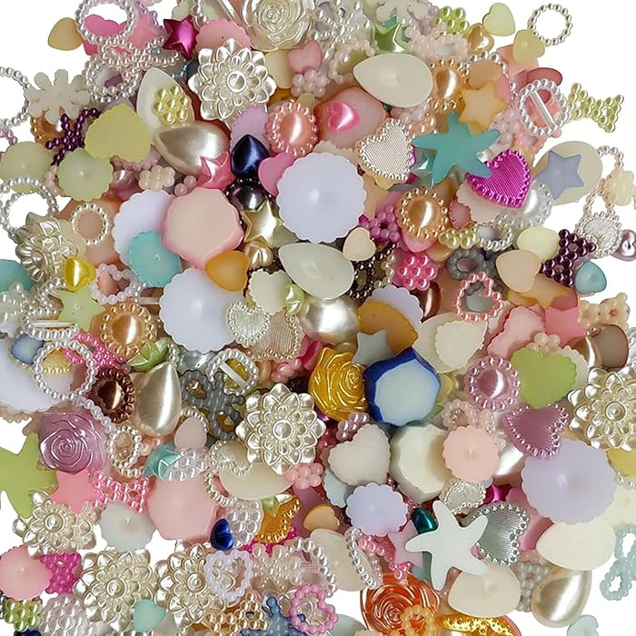 Chenkou Craft Random 100g/lot (Around 400pcs) 4-20mm Half Round Imitation Pearls Seastar Bow Rose... | Amazon (US)
