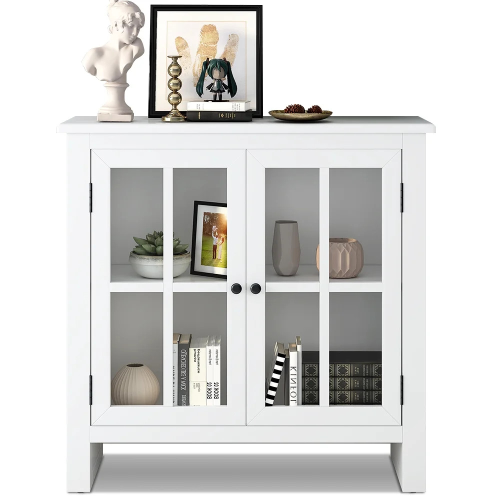 White Accent Cabinet, Kitchen Console Table, Wooden Accent Storage Cabinet, Accent Buffet Cabinet... | Walmart (US)
