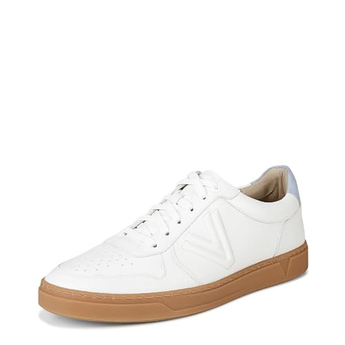 Vionic Mens Lucas Court Sneaker White/Skyway Blue Leather 9 M | Amazon (US)