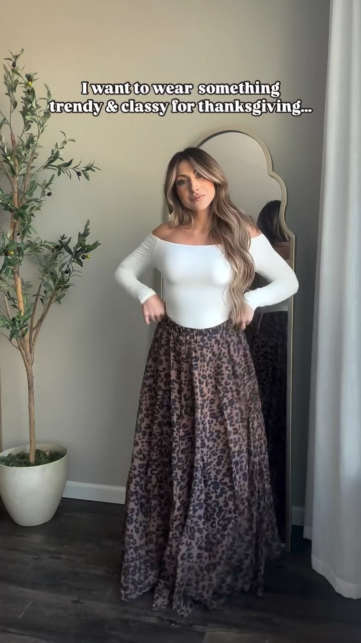 two of my favorite trends right now is the leopard/cheetah trend and the Bows trend. Here are two cute and classy ways to wear these trans Thanksgiving this year.
The quality of these pieces are INCREDIBLE!! 

SIZING:
leopard skirt XS
plaid skirt XS
bow top Small
cream of the shoulder top Small

#LTKSeasonal #LTKStyleTip #LTKHoliday