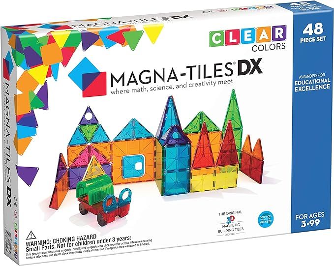 Magna-Tiles 48-Piece Clear Colors DELUXE Set, The Original, Award-Winning Magnetic Building Tiles... | Amazon (US)