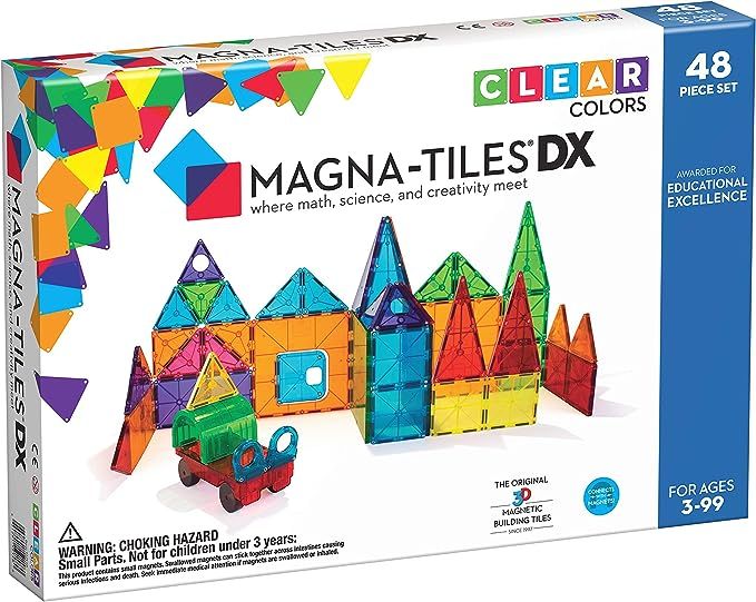 Magna-Tiles 48-Piece Clear Colors DELUXE Set, The Original, Award-Winning Magnetic Building Tiles... | Amazon (US)