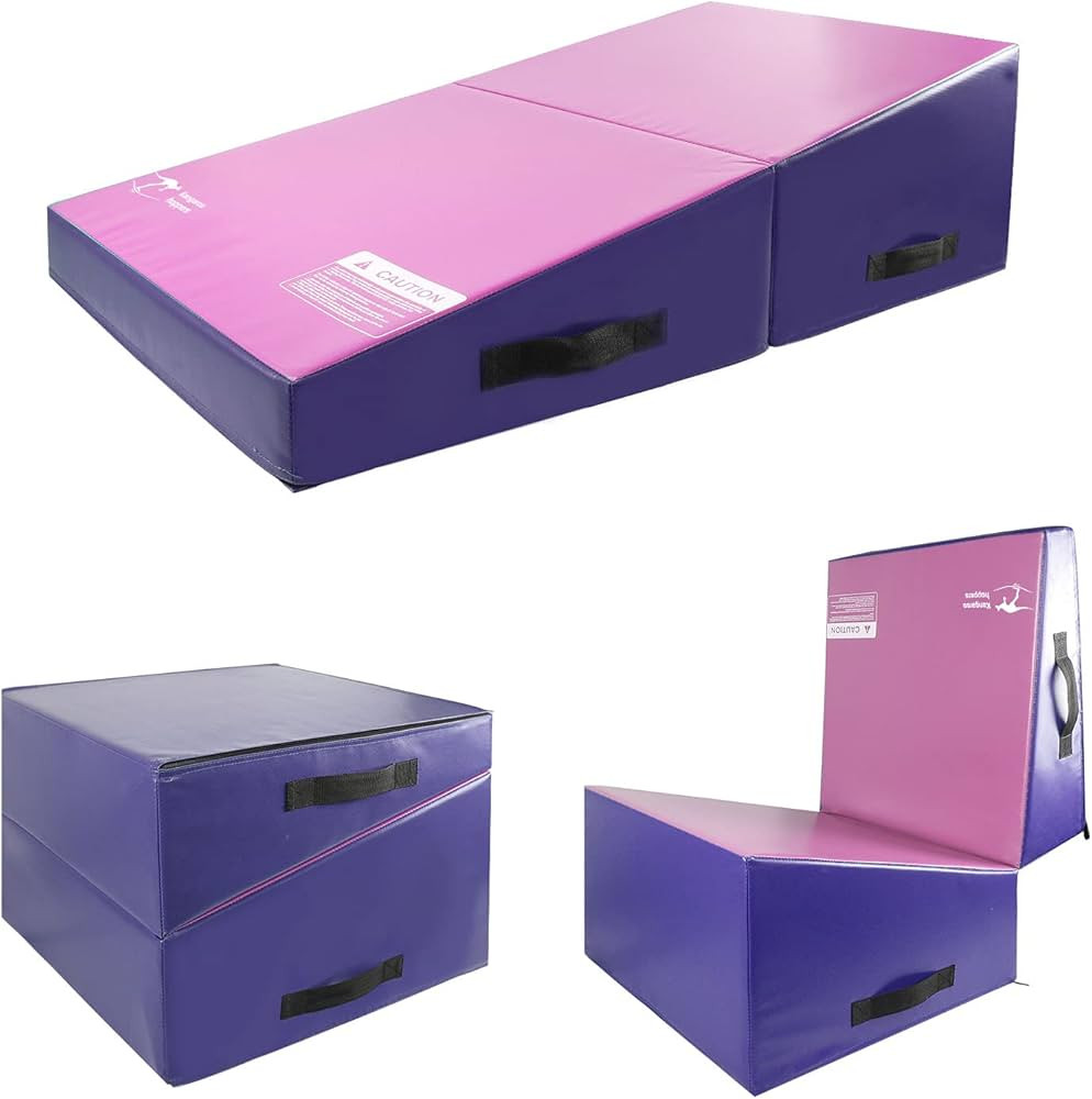 Kangaroo Hoppers Incline Gymnastics Mat, 48”x24”x14” / 56"x28"x15" / 34”x24”x13” Fold... | Amazon (US)