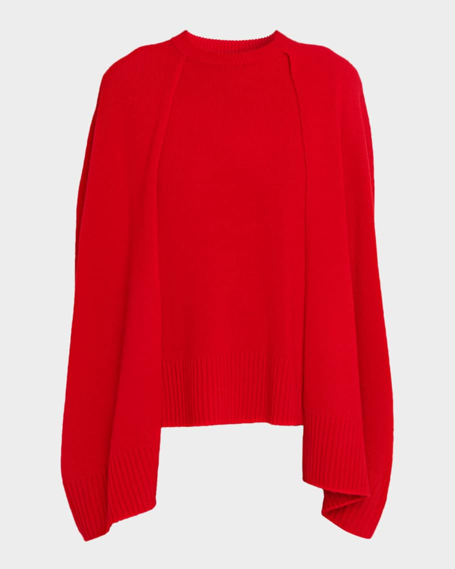 Cashmere Crewneck Cape Sweater | Neiman Marcus
