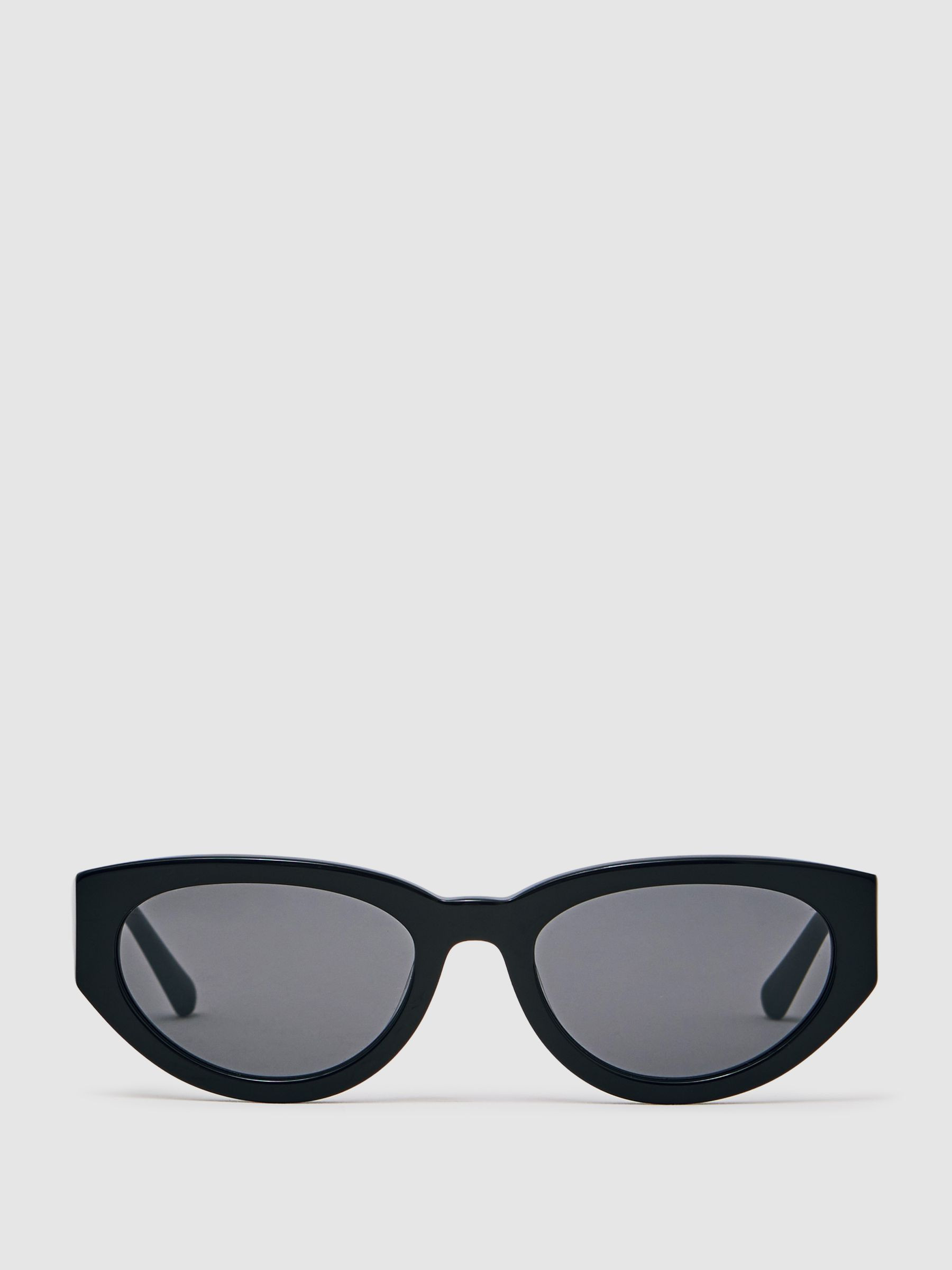Reiss MESSYWEEKEND Oval Frame Sunglasses in Black - REISS | Reiss UK