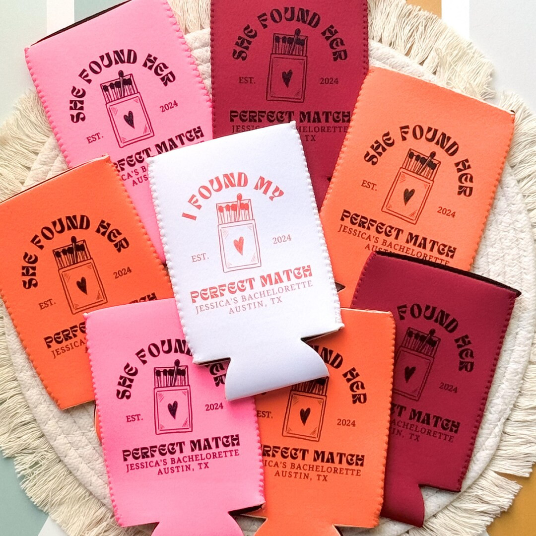 Perfect Match Bachelorette, Match Made in Heaven Bach, Personalized Can Cooler, Vegas Hen Trip, P... | Etsy (US)