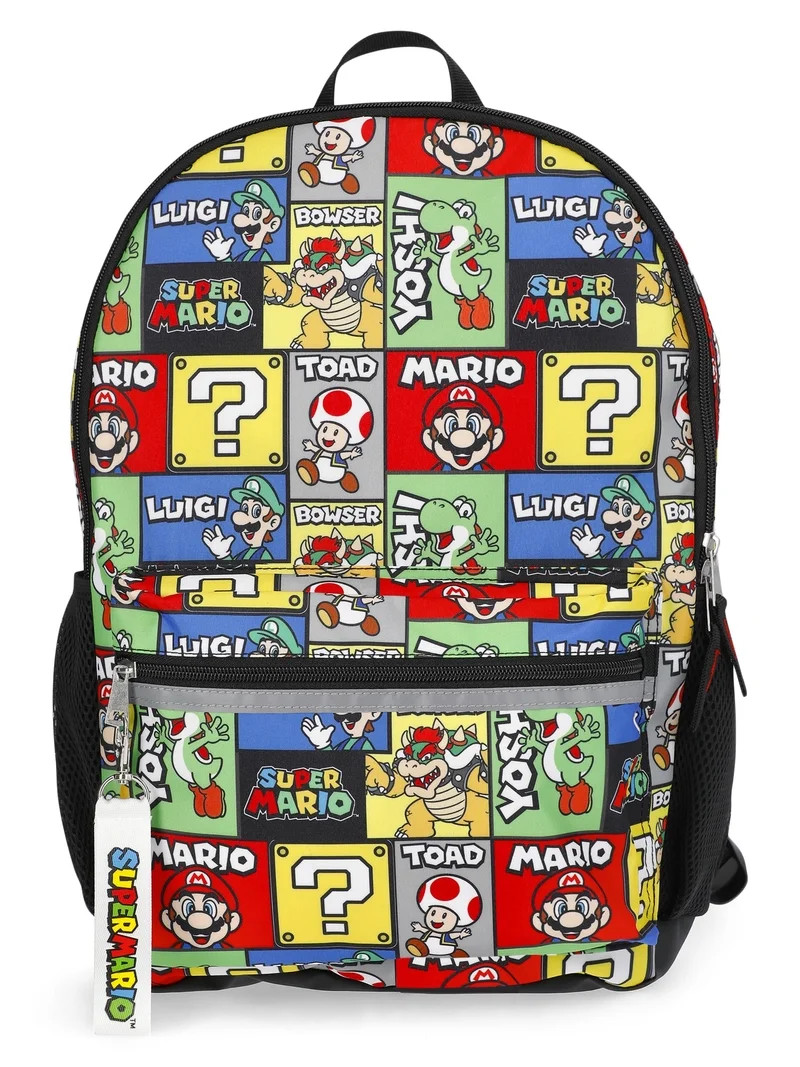 Nintendo Super Mario "Hello There" Boys 17" Backpack, Black | Walmart (US)