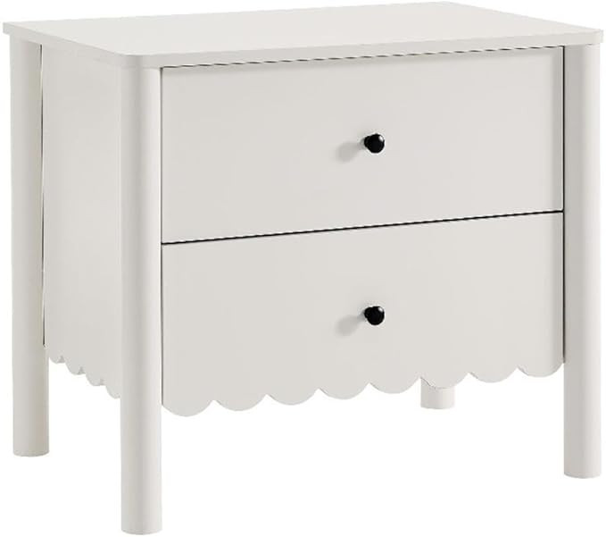 Modway Emmeline Scalloped 2-Drawer Nightstand in White | Amazon (US)
