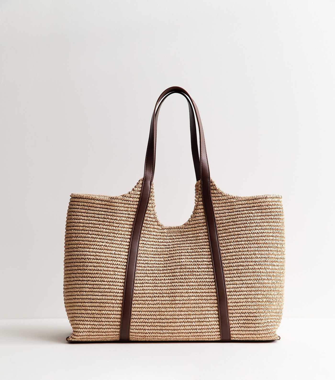 Stone Woven Hobo Tote Bag with Zip Pouch | New Look | New Look (UK)
