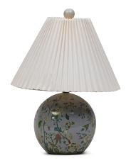 16.25in Ceramic Floral Table Lamp With Pleated Shade | New Arrivals | TJ Maxx