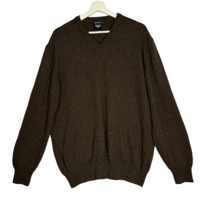 Enzo Mantovani Sweater Mens XL Cashmere Silk Brown Italy V-Neck Pullover  | eBay | eBay US