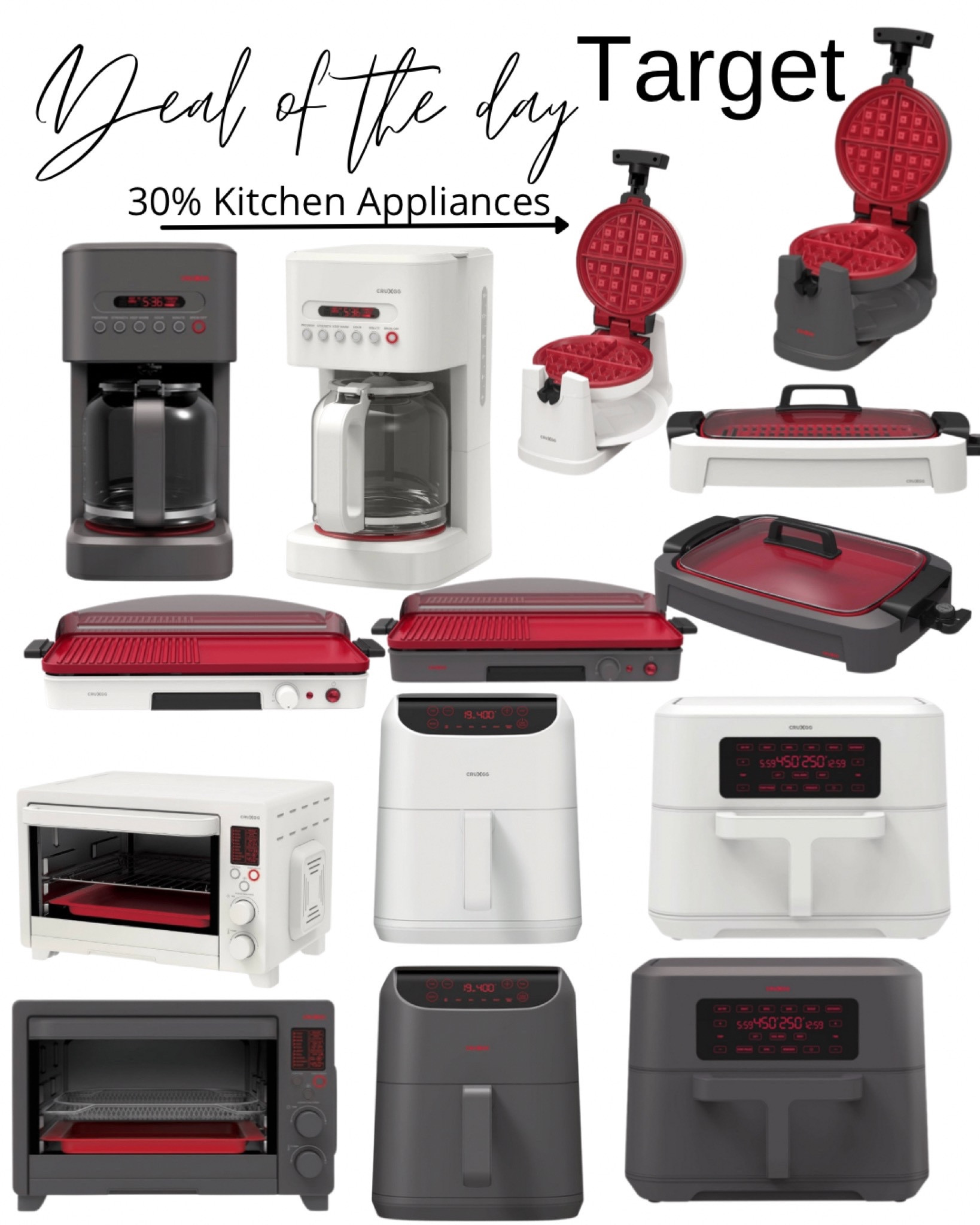 30-40% off kitchen and dining items at Target right now 🙌🏽👏🏽🍴☕️ home appliances, kitchen appliances, Target deal days, Target cyber Monday deals. #cybersale #blackfridaysale #coffeemakers #airfryers #wafflemaker

#LTKhome #LTKsalealert #LTKCyberWeek