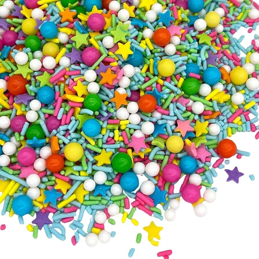 Manvscakes Edible Sprinkles with Assorted Shapes and Sizes for Parties, Metallic Sprinkle Mix for... | Amazon (US)