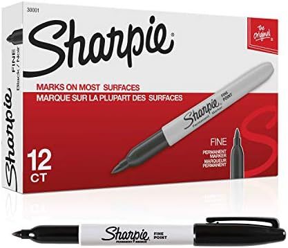 Sharpie Permanent Markers, Fine Point, Black, 12 Count | Amazon (US)
