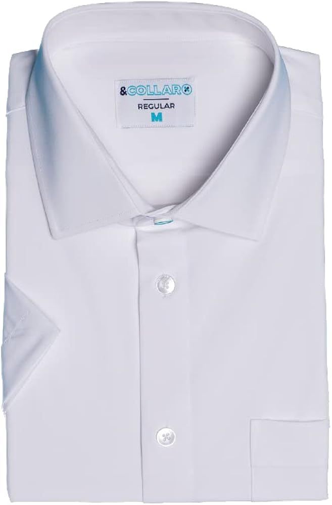 &COLLAR Slim Fit/Athletic Fit Short Sleeve Performance Men's Dress Shirt | Amazon (US)