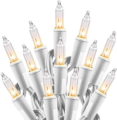 Minetom Clear Christmas Lights Set 100 Count 25 Feet Incandescent Bulb Mini String Lights for Indoor | Amazon (US)