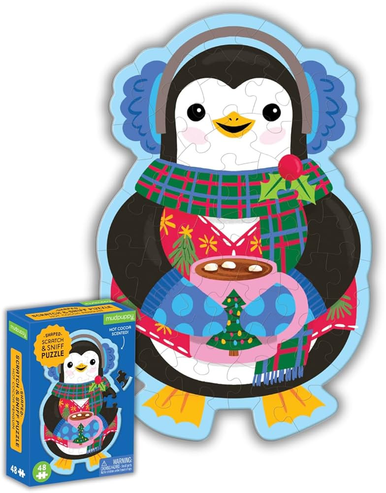 Hot Cocoa Penguin 48 Piece Scratch and Sniff Shaped Mini Pzl | Amazon (US)