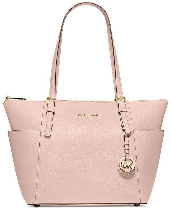 Michael Kors Jet Set Large Crossgrain Leather Tote & Reviews - Handbags & Accessories - Macy's | Macys (US)