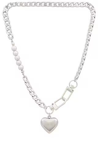 Heart Mixed Chain Necklace in Silver | Revolve Clothing (Global)