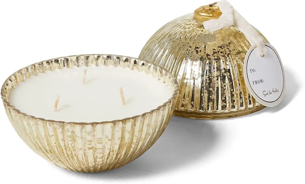 Sur La Table White Peppercorn Ornament Candle, Gold | Amazon (US)