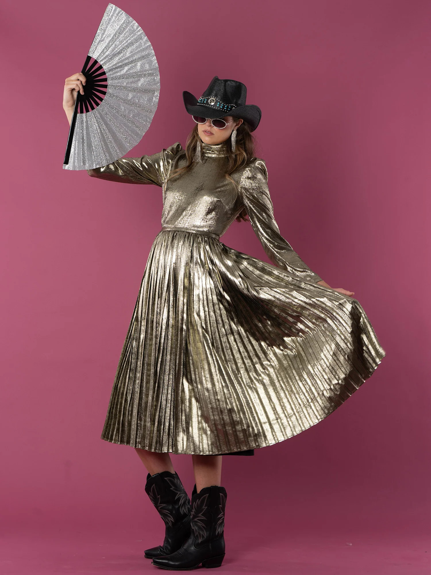 Tessa Dress in Black/Gold | Emily McCarthy