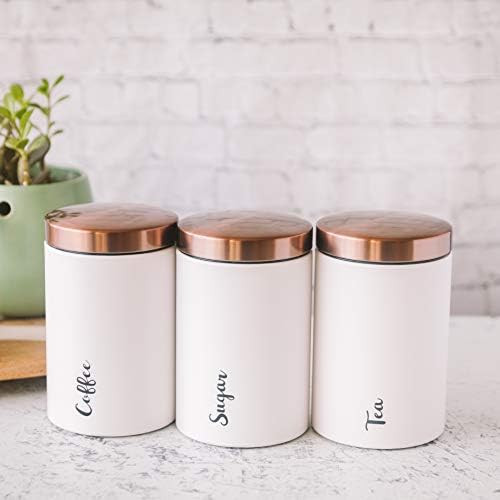 Inspired Designs Chic Canister Sets for the Kitchen, Set of 3, Labeled Sugar, Tea, and Coffee, Airti | Amazon (US)