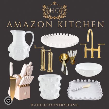 Amazon Kitchen Favorites! 

Follow me- @ahillcountryhome for daily shopping trips and styling tips and on @shop.ltk for the best home decor finds!

water vase, matching kitchen set, golden measuring spoon, golden faucet, golden salt and pepper shakers, and a golden knife set! 


#LTKhome #LTKFind #LTKU