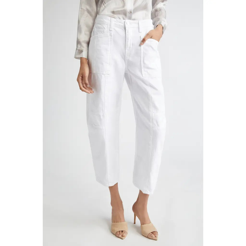 L'AGENCE Cody High Waist Barrel Leg Rodeo Jeans in Blanc at Nordstrom, Size 26 | Nordstrom