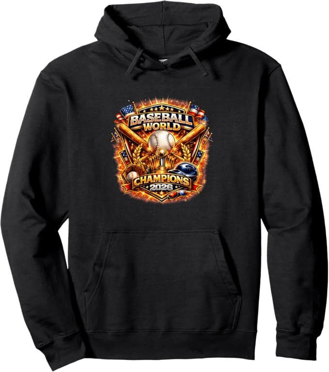 Baseball World Champions 2026 Vintage Style Graphic Pullover Hoodie | Amazon (US)
