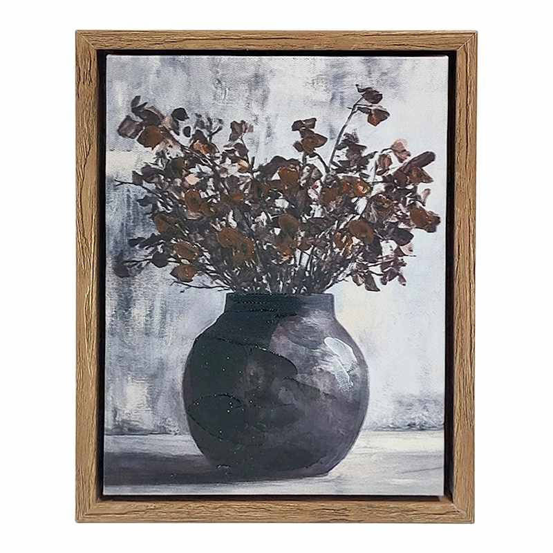 Flowers in Vase Framed Canvas, 8" | At Home