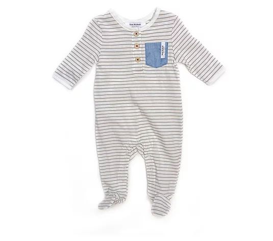 Isaac Mizrahi Baby Footed Coverall w/ ContrastPocket | QVC
