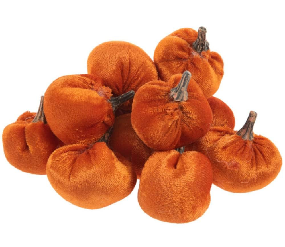 Hobby Lobby Orange Velvet Mini Pumpkins Package of 12 Bowl Filler Fall Decor Thanksgiving | Amazon (US)